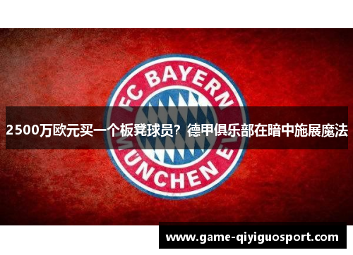2500万欧元买一个板凳球员？德甲俱乐部在暗中施展魔法
